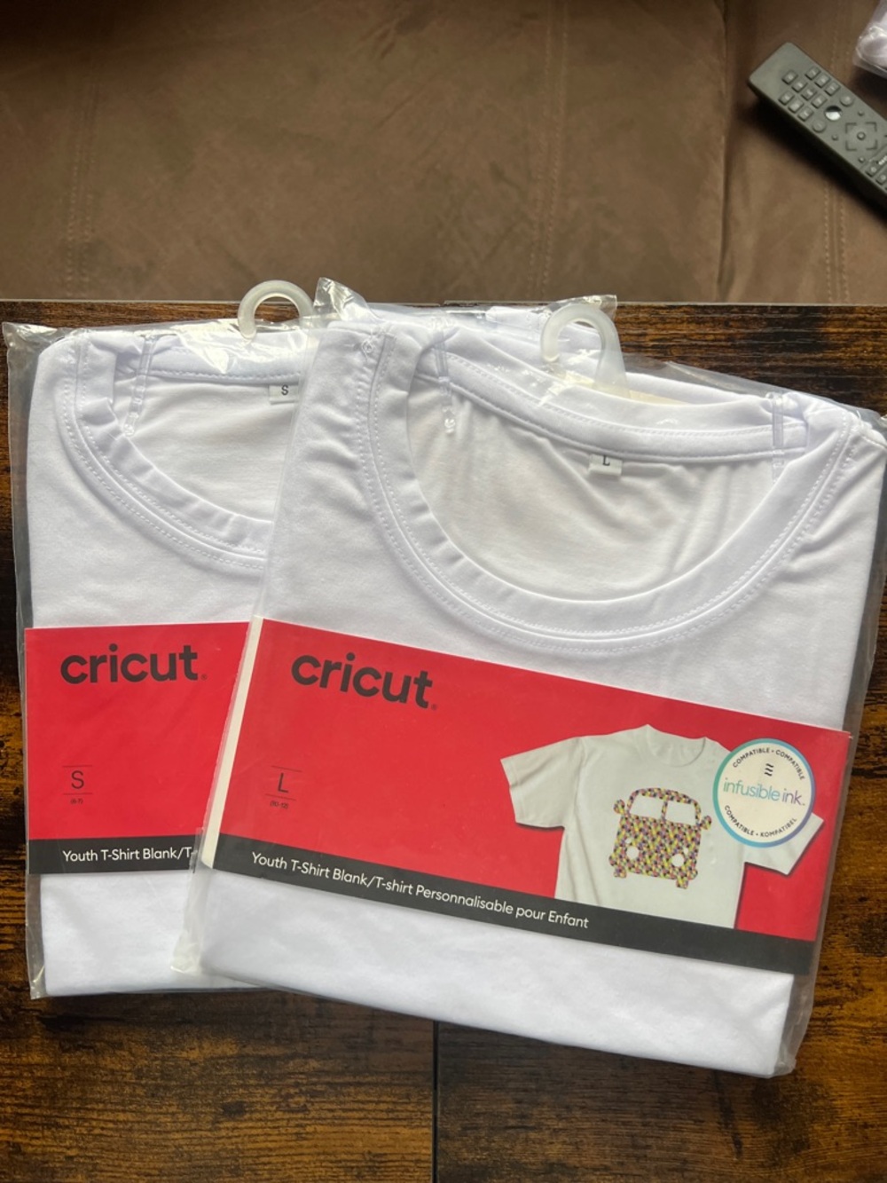 Cricut Sublimation White Kids Short Sleeve Crewneck T-Shirt Pack